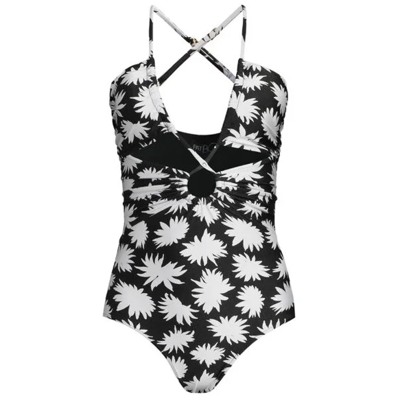 PatBO Black and White Floral One Piece Swimsuit - Picture 2 of 3